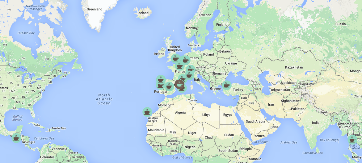 Mapa de brunch viajero