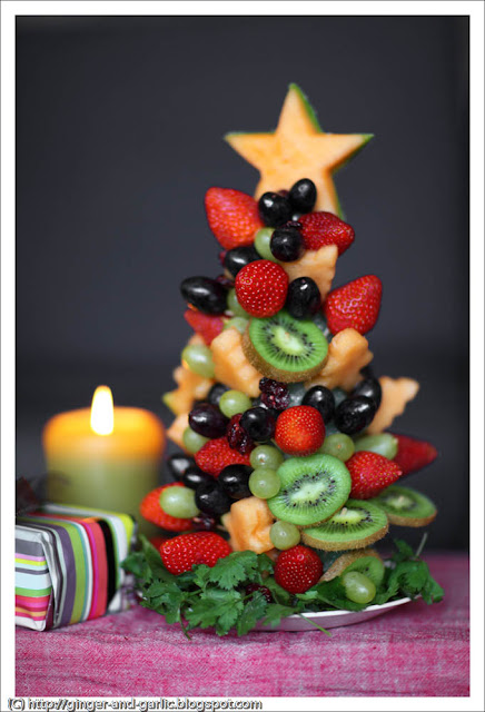 Árbol de Navidad con fruta - Recetas brunch navideño