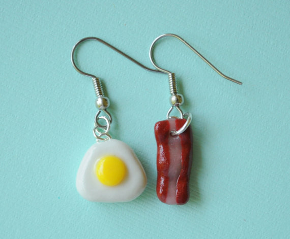 Pendientes beicon y huevo - Regalos brunch lovers